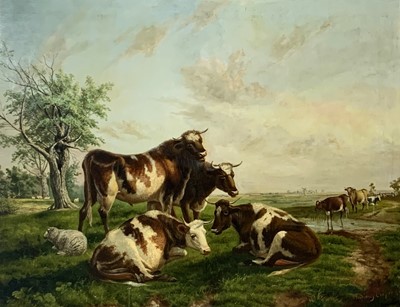 Lot 1212 - Thomas Sidney COOPER (1803-1902) Cattle in a...