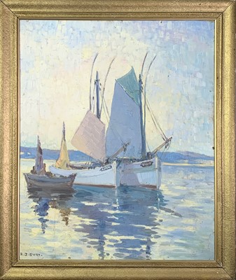 Lot 381 - Robert Douglas BURT (XX) Fishing Boats Oil on...
