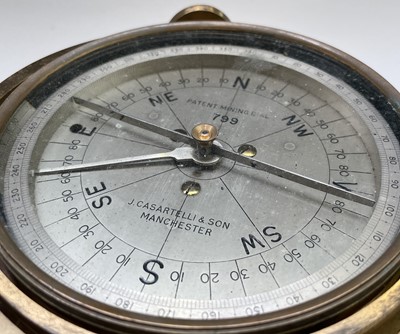 Lot 535 - A brass patent miner's dial, by J Casartelli &...