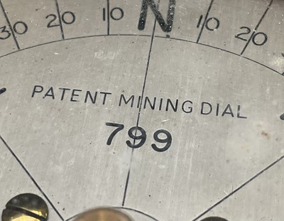 Lot 535 - A brass patent miner's dial, by J Casartelli &...