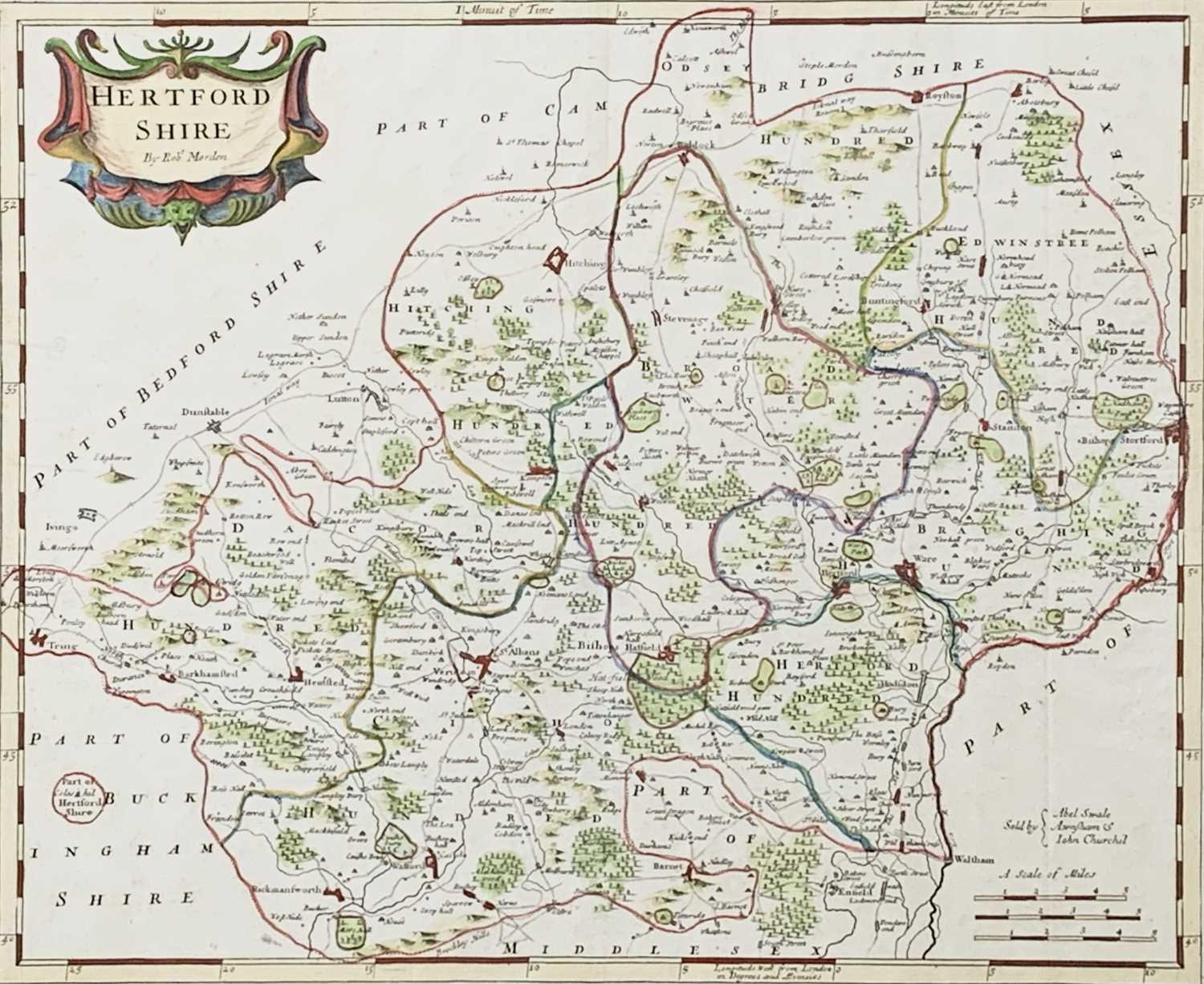 Lot 1118 - Robert Morden Map of Hertfordshire