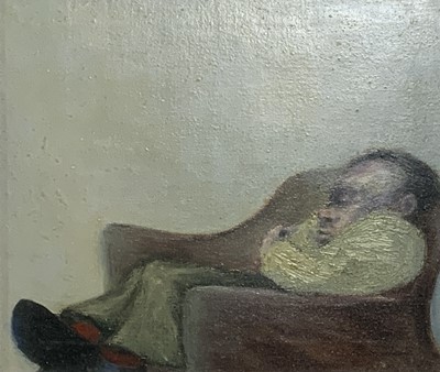 Lot 390 - Julian DYSON (1936-2003) Figure in a Chair Oil...