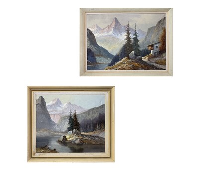 Lot 1263 - O MELZER Two Alpine views Oil on canvas Each...