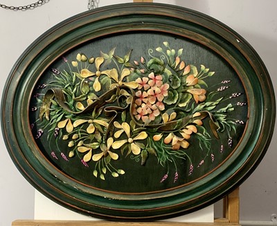 Lot 371 - Victoria HILLIARD Flowers Painted relief...