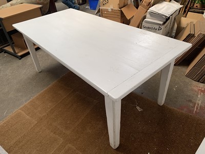 Lot 52 - A white painted pine kitchen table, early 20th...
