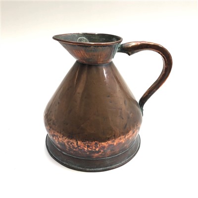 Lot 157 - A large copper jug, height 34cm.