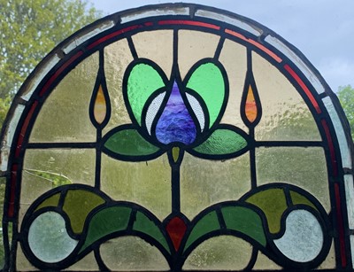 Lot 156 - An early 20th century leaded and stained glass...