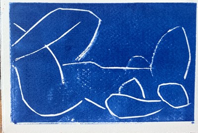 Lot 400 - Rose HILTON (1931-2019) Blue Figure Linocut...