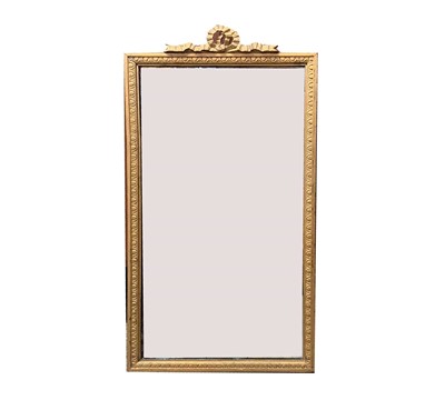 Lot 30 - A giltwood rectangular wall mirror, 19th...