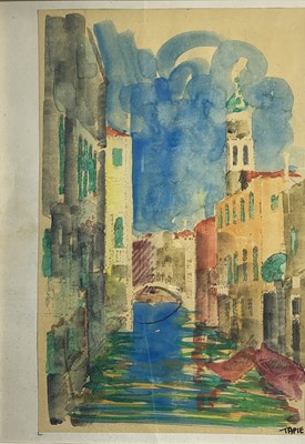 Lot 1409 - Michel TAPIE (1909-1987) Venetian Canal Scene...