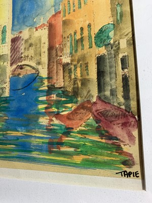 Lot 1409 - Michel TAPIE (1909-1987) Venetian Canal Scene...