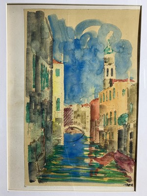 Lot 1409 - Michel TAPIE (1909-1987) Venetian Canal Scene...