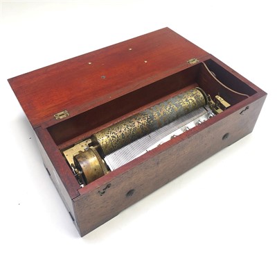 Lot 237 - A Swiss key wind music box possibly by...