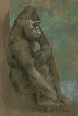 Lot 482 - Ken SYMONDS (1927-2010 Gorilla Pastel Signed...