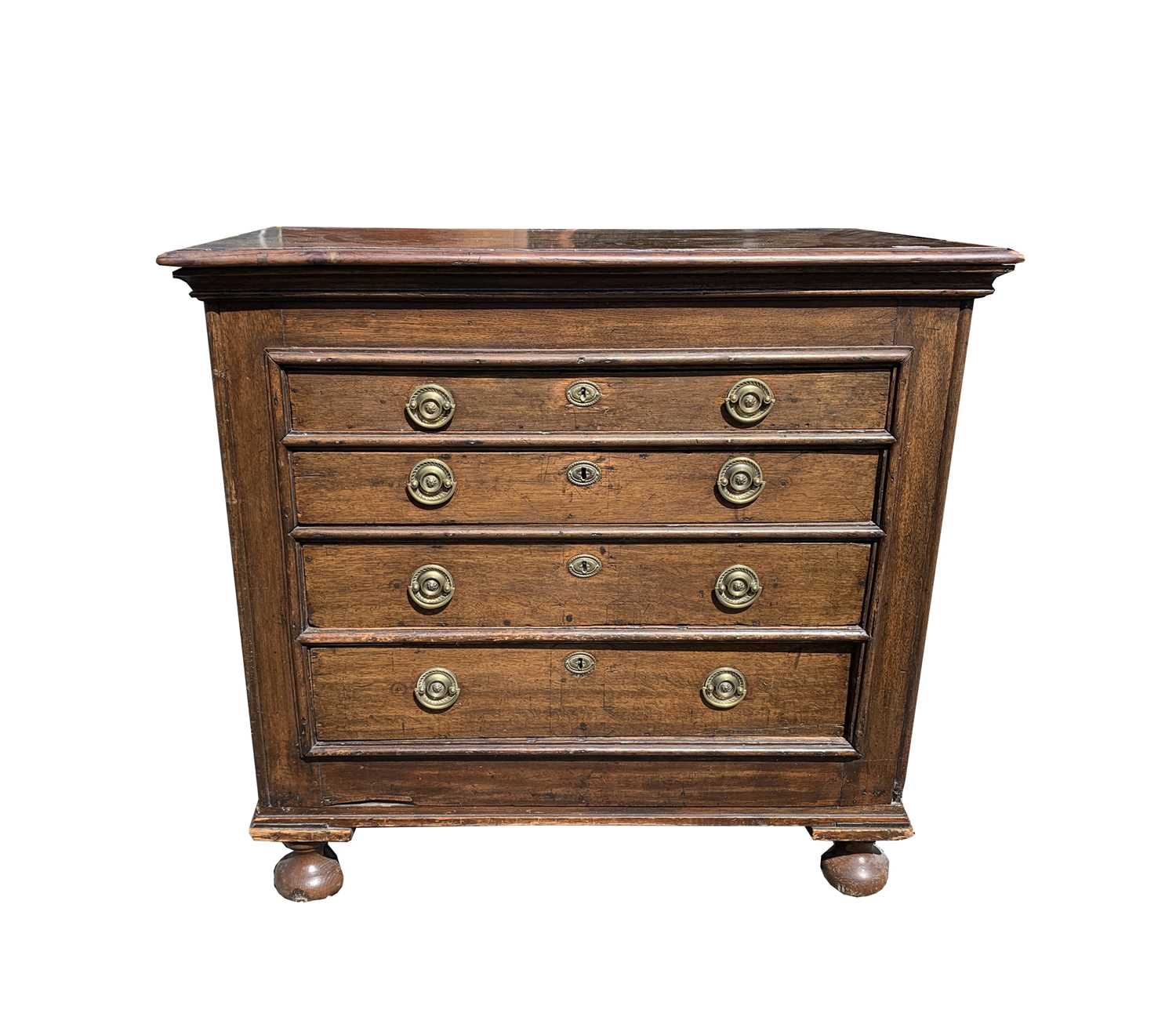 Lot 19 - A Continental oak chest of drawers, early 18th...