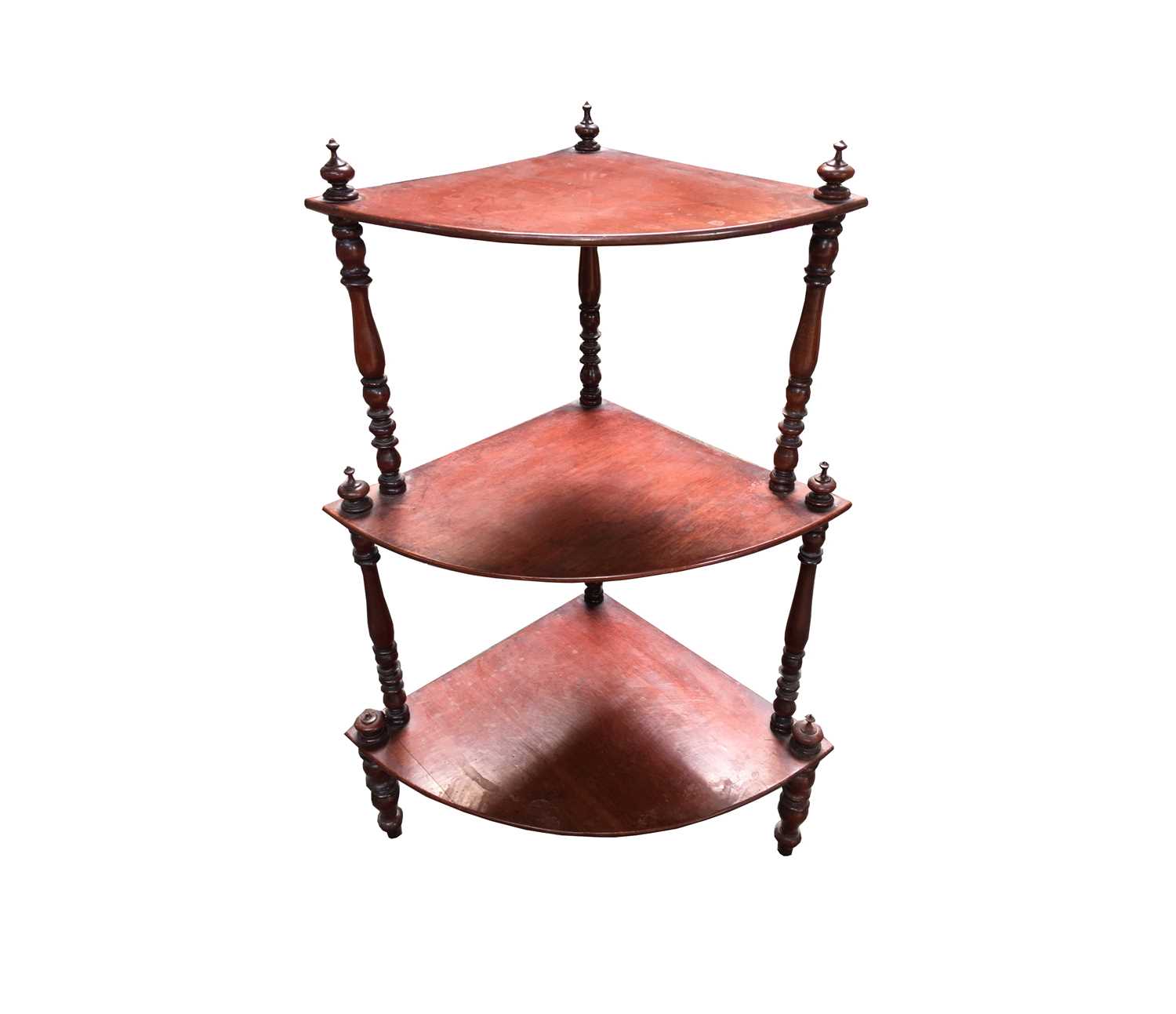 Lot 3099 - A Victorian burr walnut and inlaid four tier...