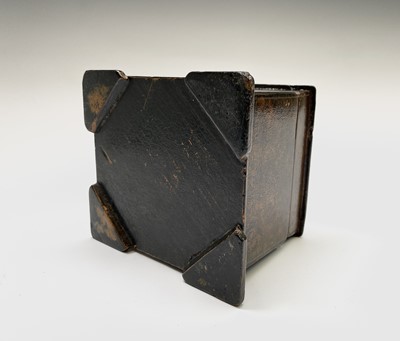 Lot 13 - A Victorian papier mache rectangular tea caddy,...