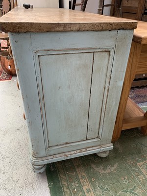 Lot 20 - A Victorian painted pine low dresser, with a...