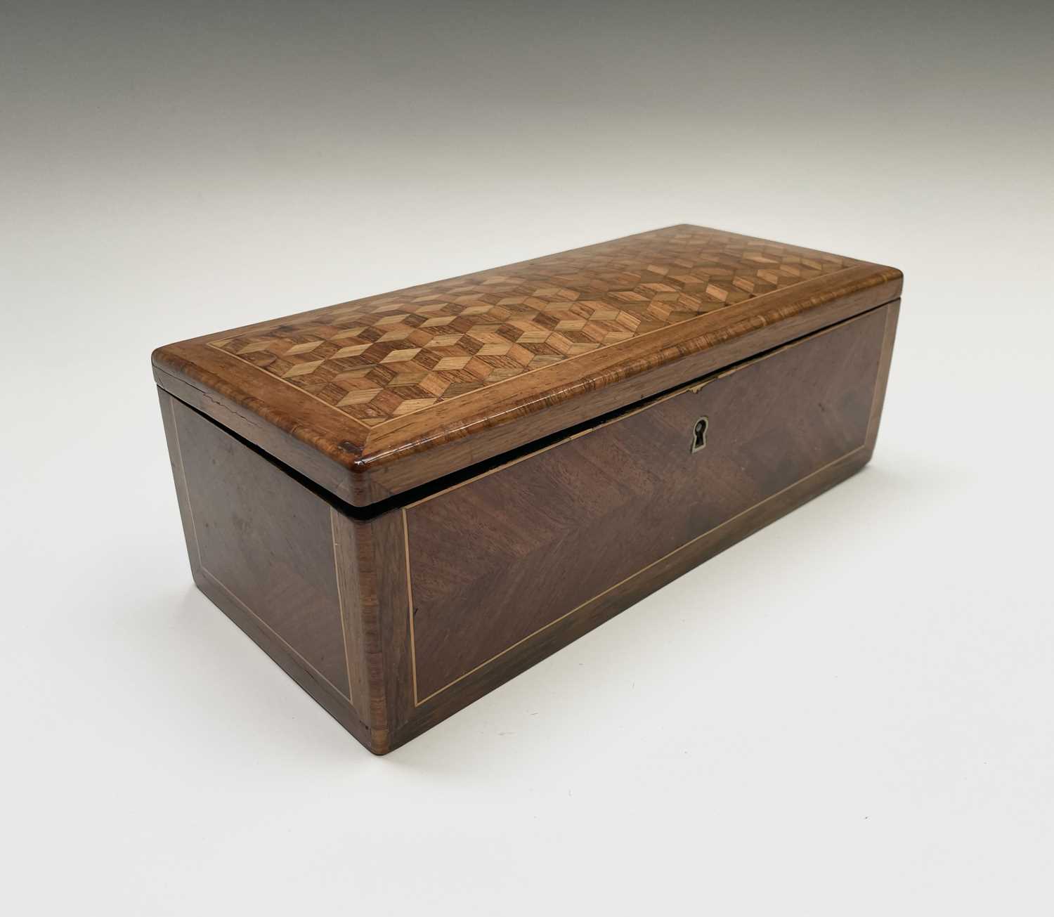Lot 36 - A French kingwood and crossbanded glove box,...