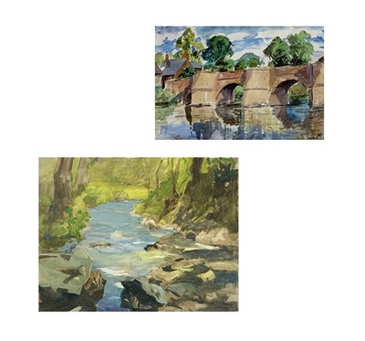 Lot 1055 - John BOWES (1899-1974) Wilton Bridge, Ross on...