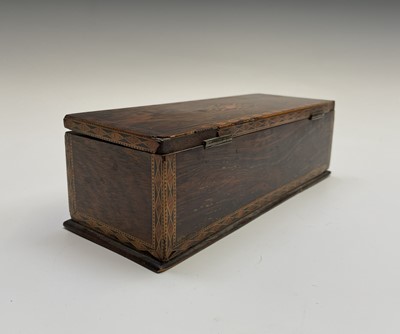 Lot 14 - A Victorian rosewood glove box, the top inlaid...