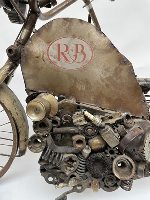 Lot 162 - A scrap metal model of a motorcycle, welded...