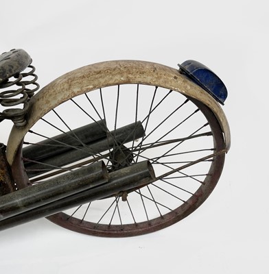 Lot 162 - A scrap metal model of a motorcycle, welded...