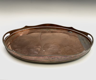 Lot 34 - A late Victorian oval large copper gallery...