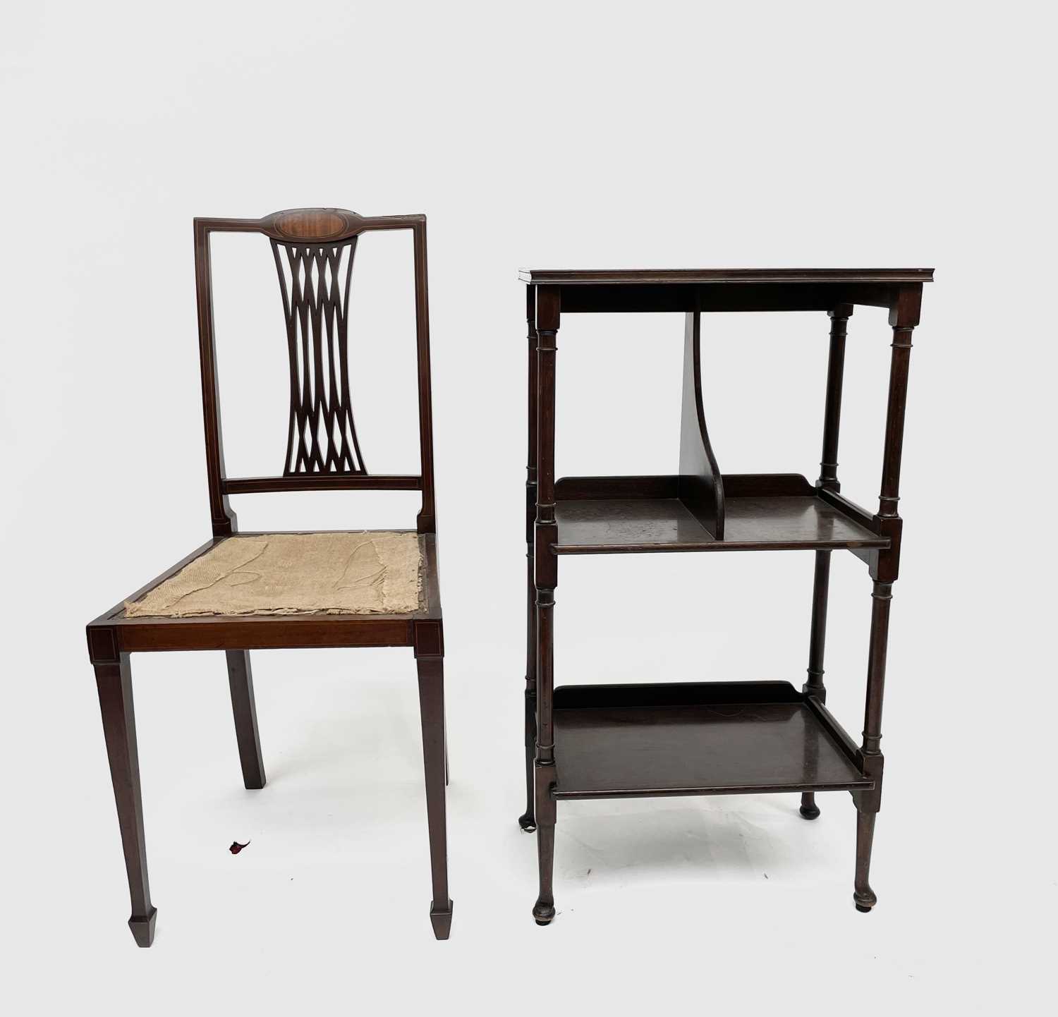 Lot 3146 - An Edwardian mahogany bedroom chair and a...