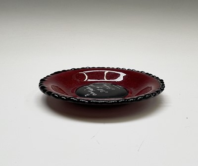 Lot 412 - Audrey Hepburn Interest? A red glass ash tray,...
