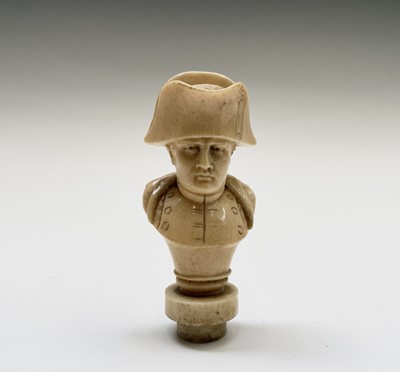 Lot 33 - A 19th century ivory bust of Napoleon, either...