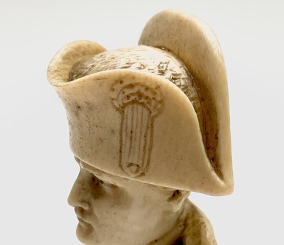 Lot 33 - A 19th century ivory bust of Napoleon, either...