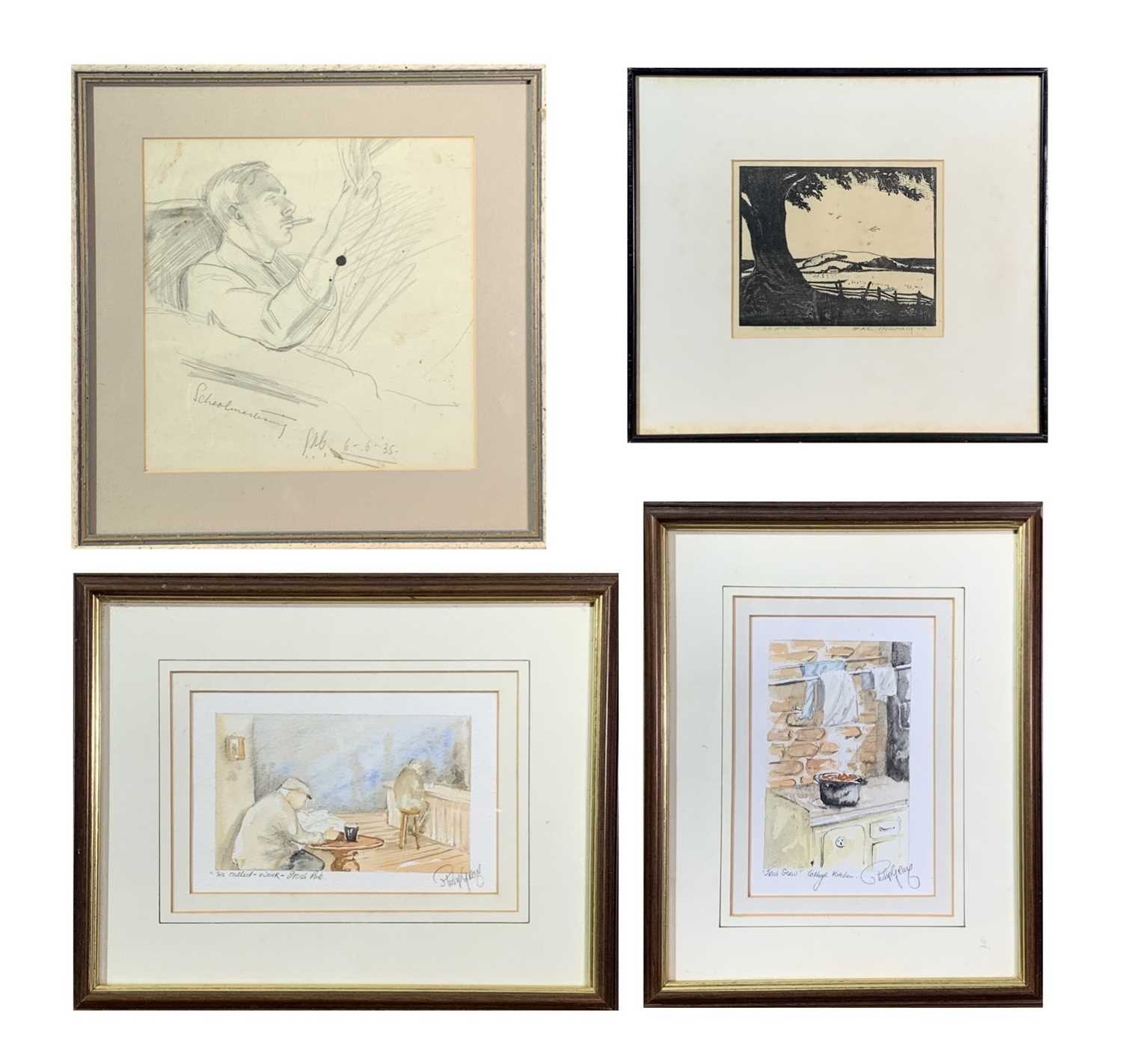 Lot 1199 - Philip GRAY(Irish) Two small watercolours A...