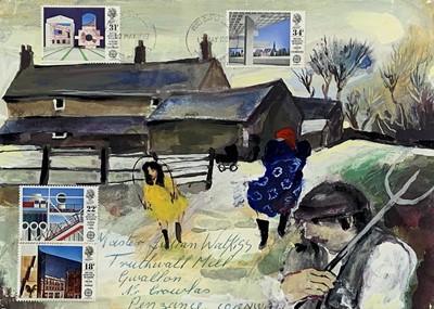 Lot 376 - Gill WATKISS (1938) Winter on the Farm Gouache...