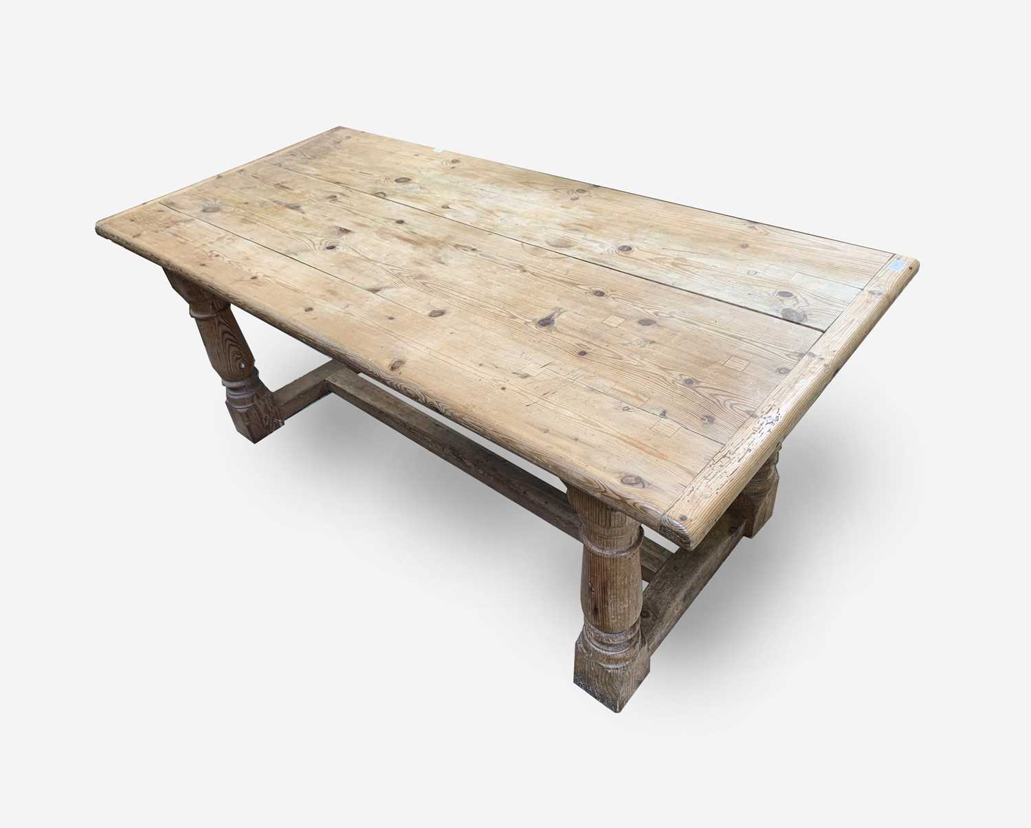 Lot 79 - A pine refectory table, 18th century and later,...