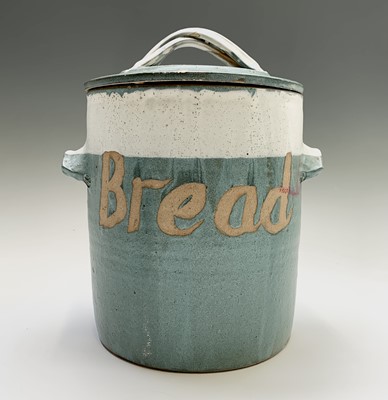 Lot 1007 - A studio pottery bread crock, multiple seal...