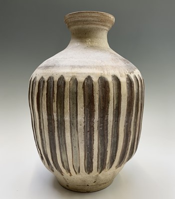 Lot 1007 - A studio pottery bread crock, multiple seal...