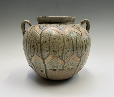 Lot 1007 - A studio pottery bread crock, multiple seal...