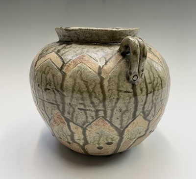 Lot 1007 - A studio pottery bread crock, multiple seal...