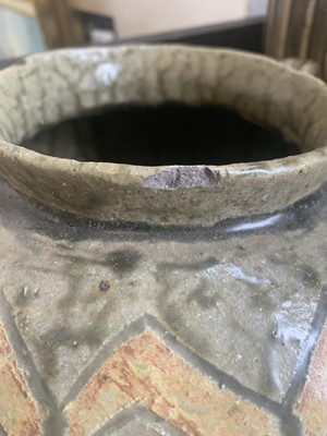 Lot 1007 - A studio pottery bread crock, multiple seal...