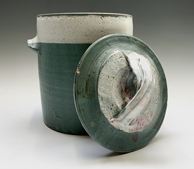 Lot 1007 - A studio pottery bread crock, multiple seal...