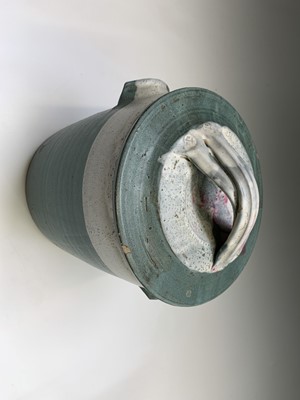 Lot 1007 - A studio pottery bread crock, multiple seal...