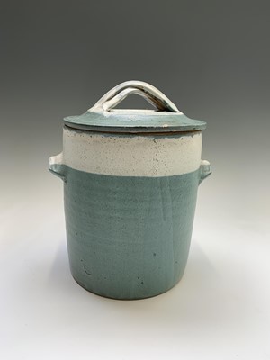 Lot 1007 - A studio pottery bread crock, multiple seal...