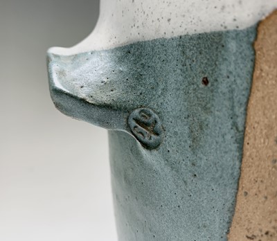Lot 1007 - A studio pottery bread crock, multiple seal...