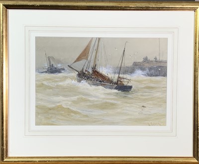 Lot 1101 - David Gould GREEN (1854-1918) Fishing lugger...