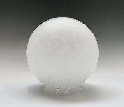 Lot 138 - An Art Deco white marbled glass shade,...