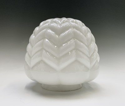 Lot 138 - An Art Deco white marbled glass shade,...