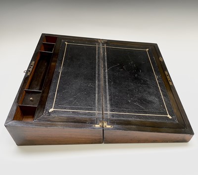 Lot 164 - A Victorian walnut writing box, with gilt...