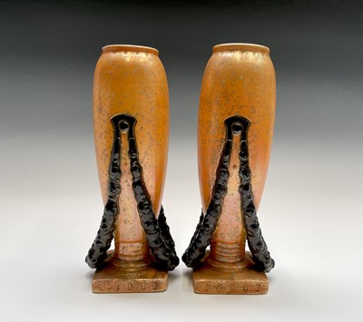 Lot 914 - A pair of continental Secessionist vases, the...