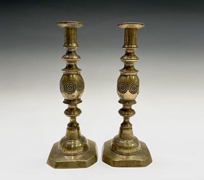 Lot 170 - An unusual pair of Victorian brass...